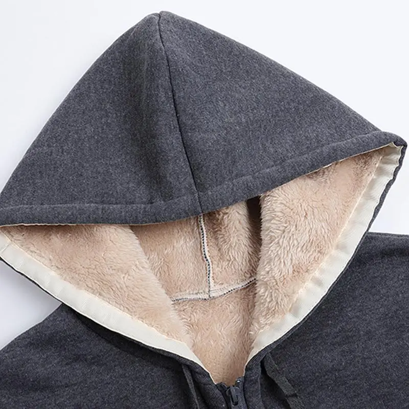 Winter Warm Thick Parka Lamb Wool Hooded Women Jacket 2021 Fashion Solid Color Plus Size Women Plush Jacket S-7XL