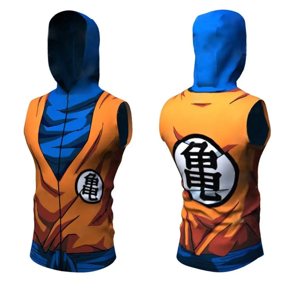Мужская компрессионная футболка 3D Повседневная мультяшная рубашка Goku мода 2021