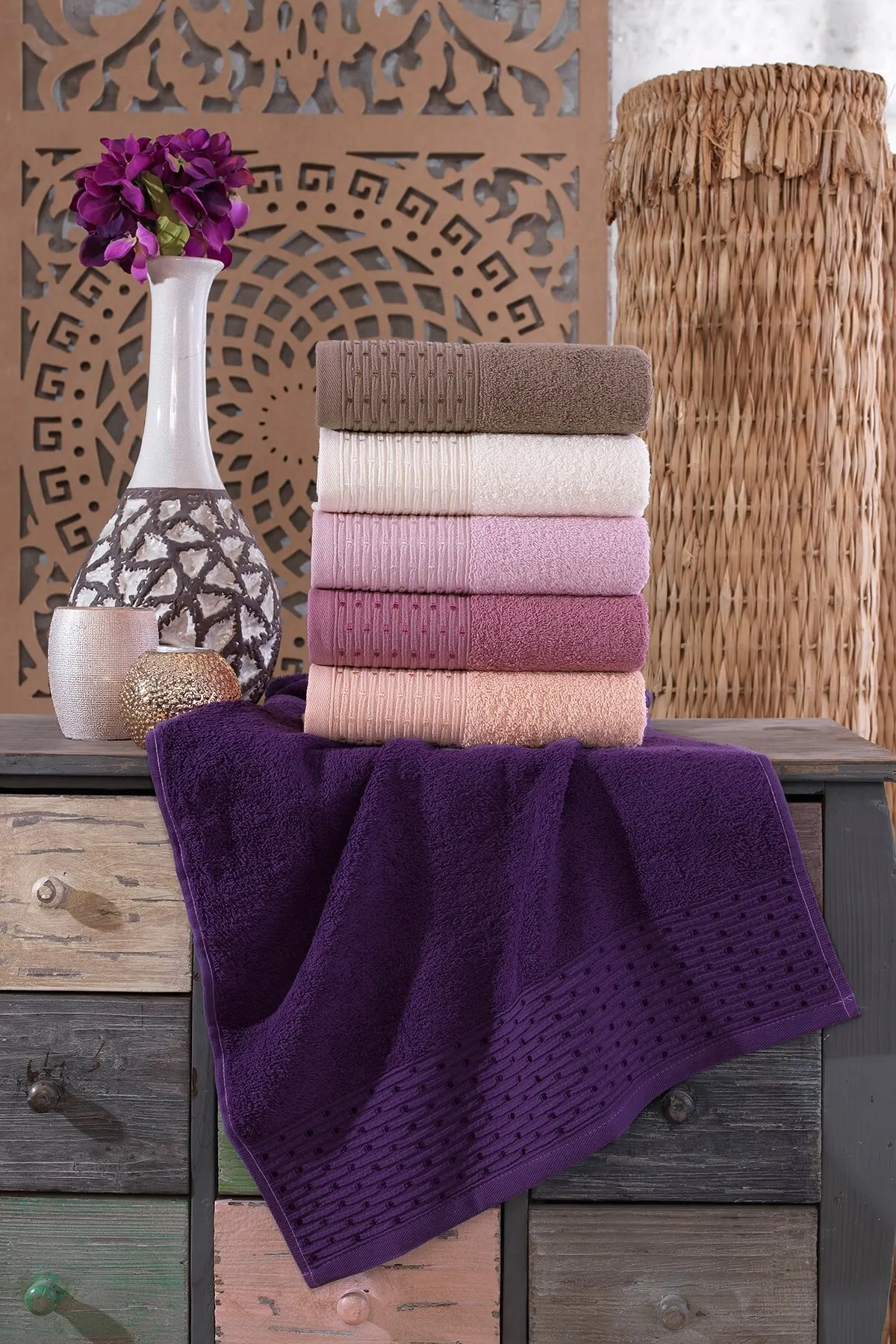 

Банное полотенце из чистого мягкого хлопка, набор 50x90, 6 полотенец для рук и лица, Elisa