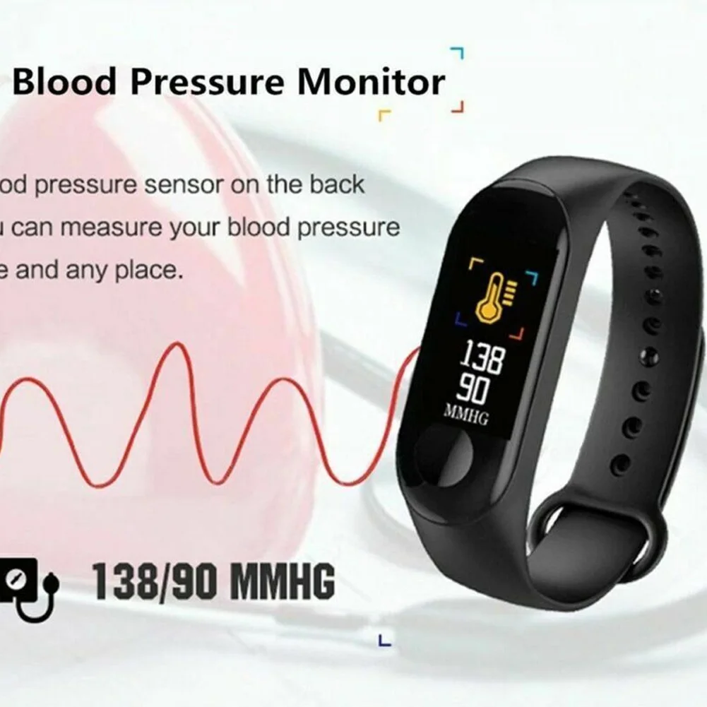 Смарт-часы браслет кровяное давление HeartRate монитор фитнес отслеживание @ JH |