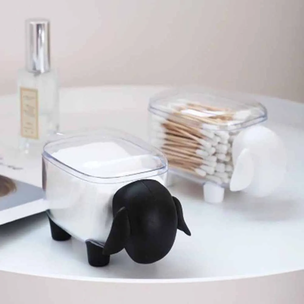 Прекрасный пластиковый прозрачный ящик для хранения ватных палочек из овечьей