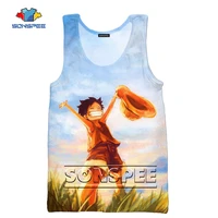 sonspee 3d print anime men vest one piece cartoon character hip hop cool street harajuku fashion casual polyester vest clothes