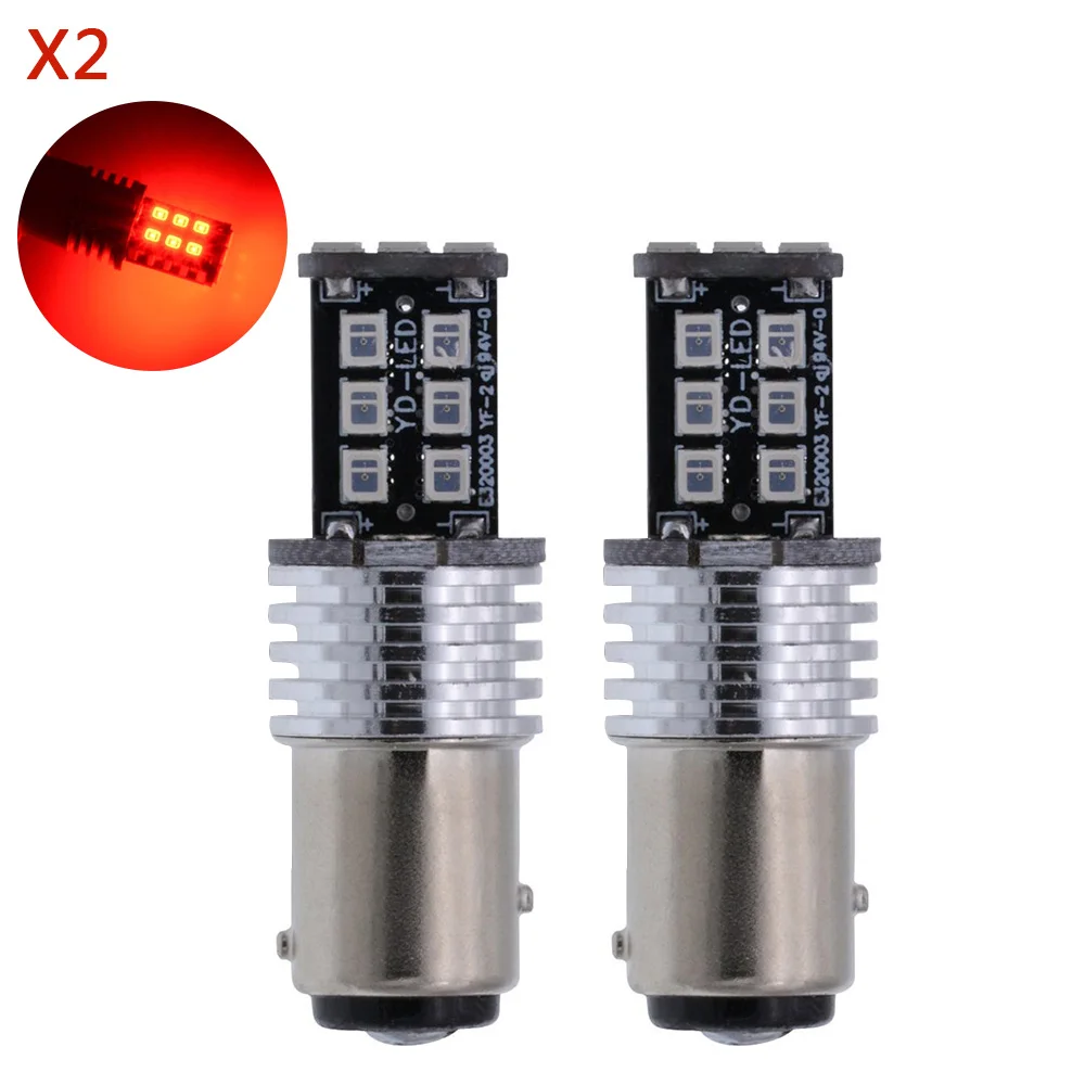 2x 1157/BAY15D 2835LED Красный Автомобиль Задние Стоп ошибок Светильник лампы T25 1016 1034 1130 1152