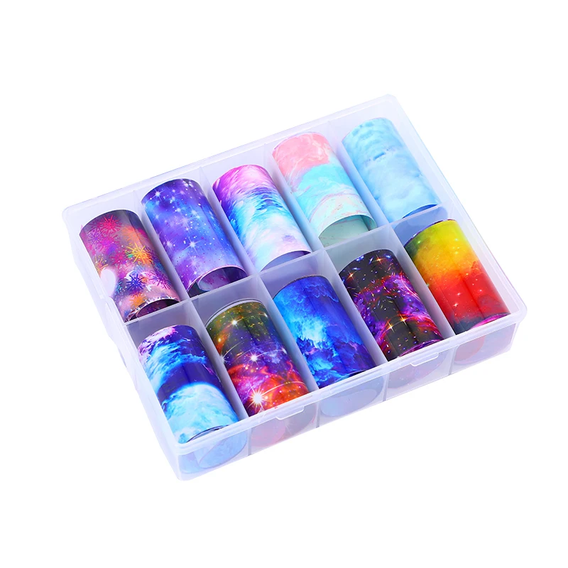 

WH Stationary Cute Transfer Foil Nail Stickers Holographic Designer Adhesive Hot Stamping Foil Decoration Accessories Tool