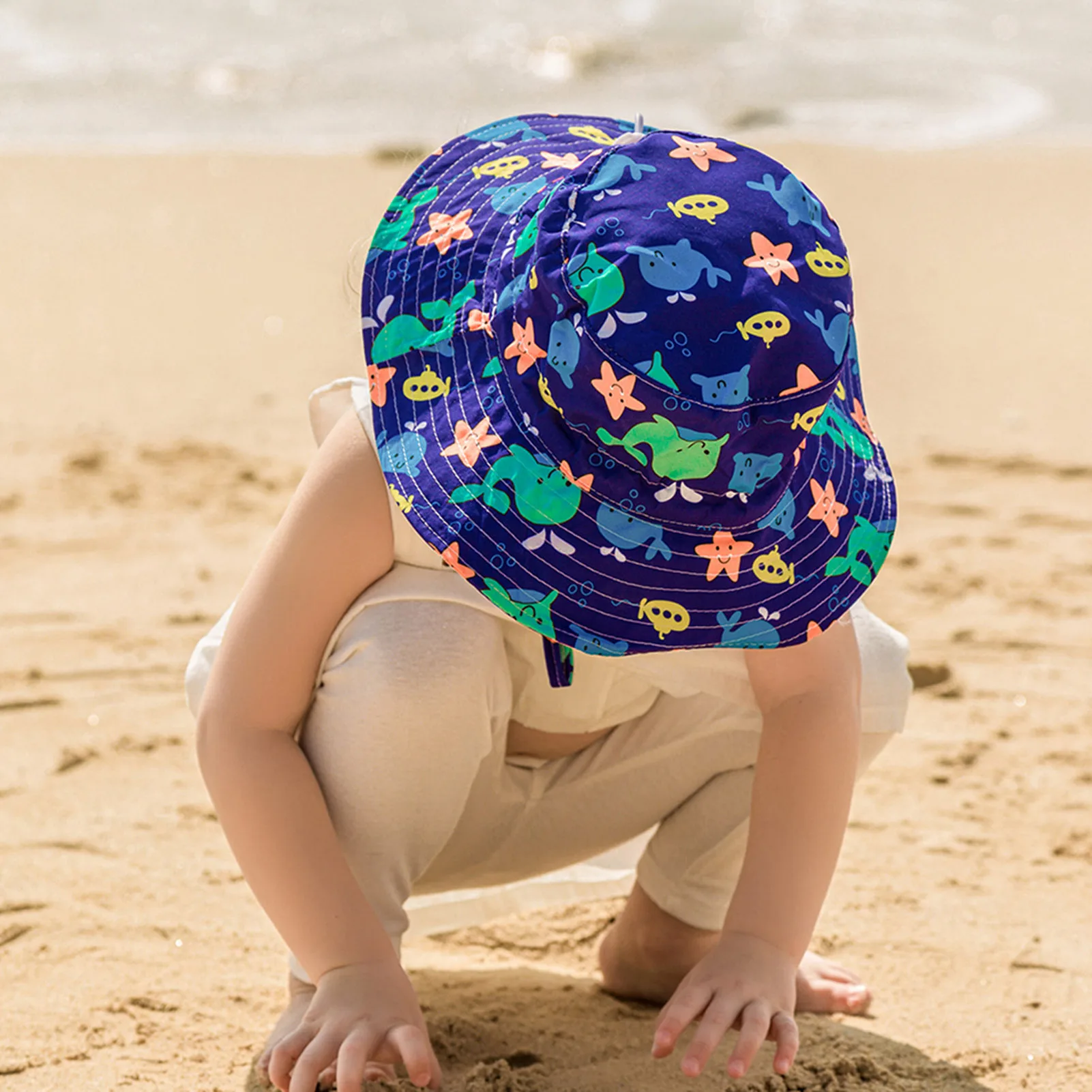

New Summer Baby Bucket Hat UV Protection Boys Cap Children Panama Outdoor Beach Girls Sun Hat Cartoon Infant Fisherman Cap