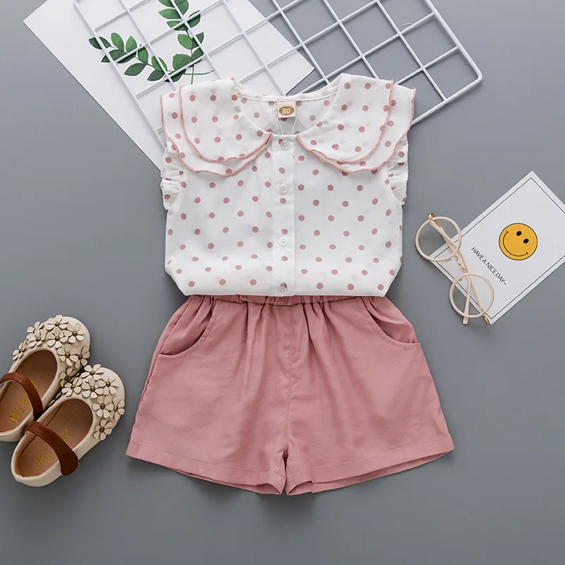 

Children's Suit Summer Short-Sleeved + Shorts 2-Piece Suit Girls Toddler Baby Baby Children Cute Clothes Children's Clothin