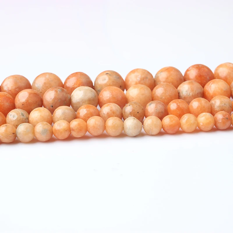 Linxiang натуральные оранжевые кварцевые бусины россыпью DIY модный аксессуар ручной