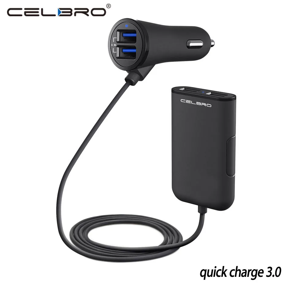 4 USB порта автомобильное зарядное устройство Быстрая зарядка 3 0 Автомобильное
