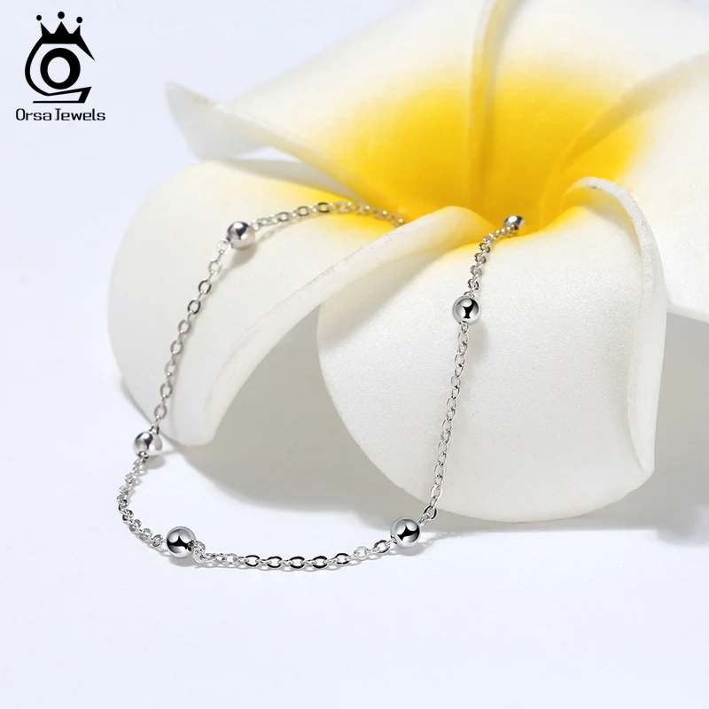 Женский итальянский браслет цепочка ORSA JEWELS с круглыми звеньями диаметром 2 0 мм