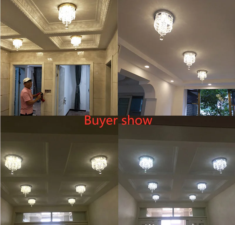 

3-Layers Crystal Ceiling Light 20cm Modern Led Ceiling Lamp room lightings Stair Aisle plafon hallway luminair LED Lustre