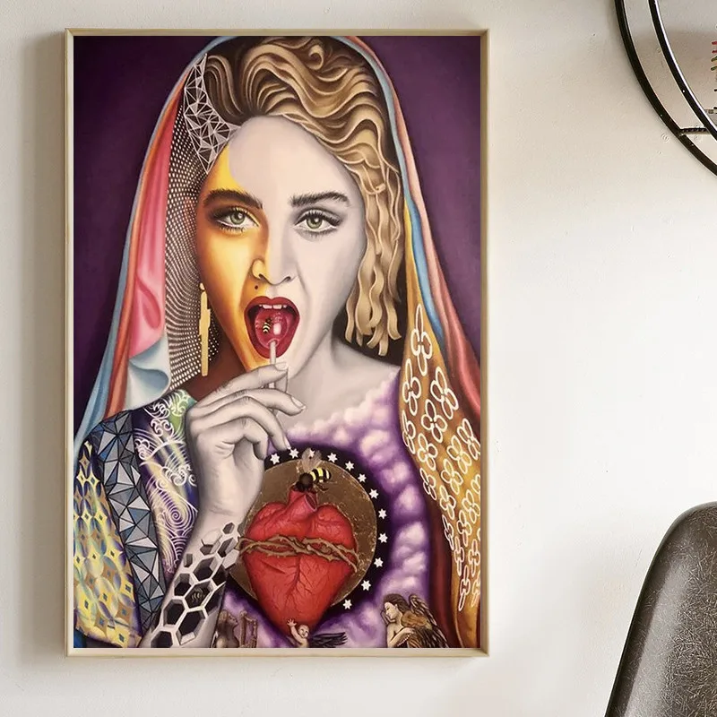 

Home Decoration Madonna Canvas Print Famous Character Painting Singer Star Picture Wall Art Room Decor Paintings for Interior