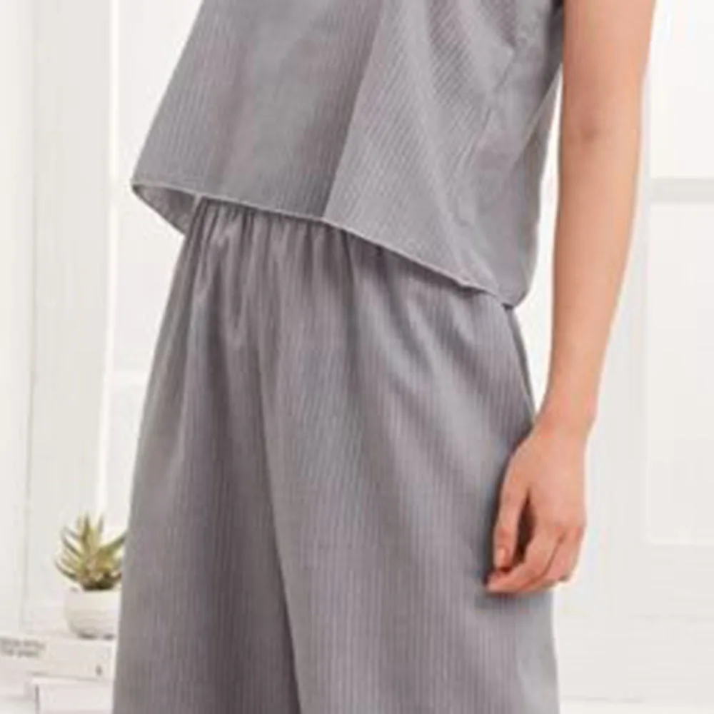 Пижамный костюм 2020 новые пижамы женские летние сексуальные Полосатые брюки с