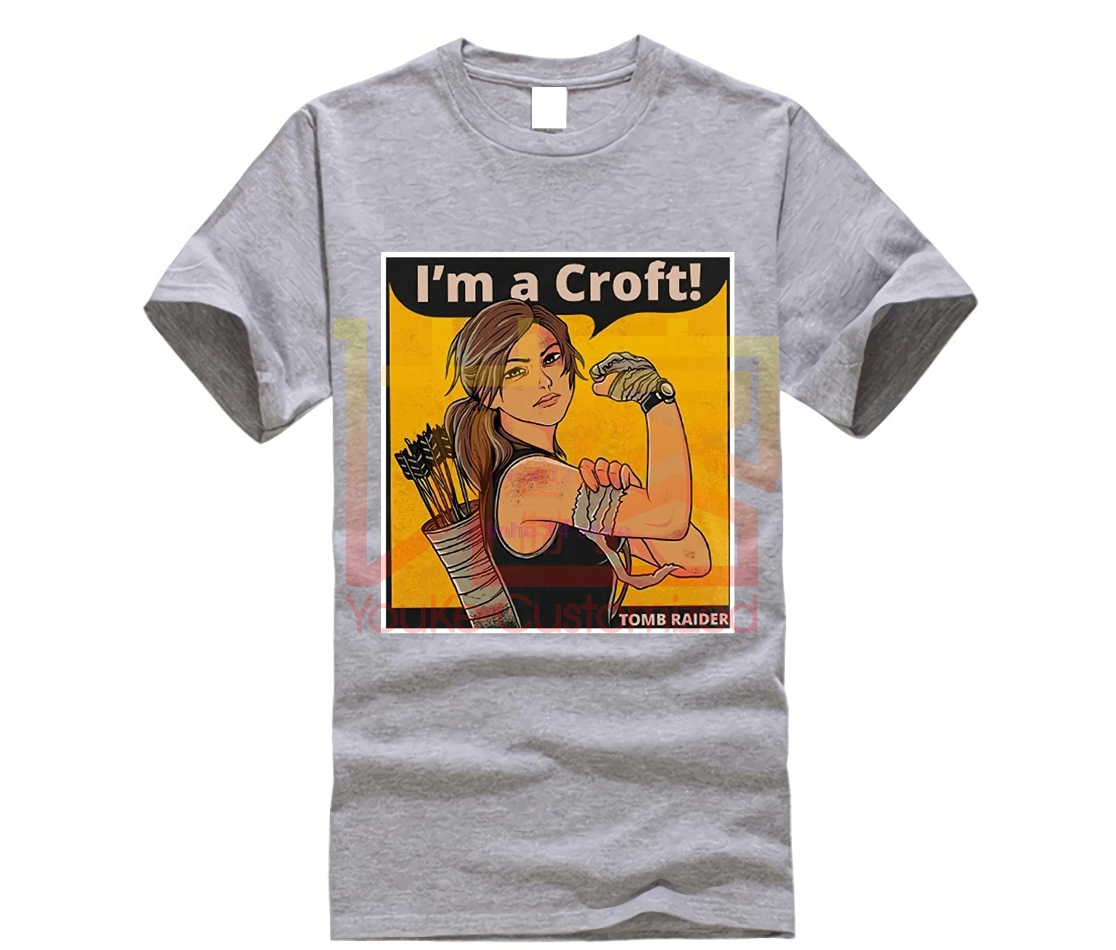 Im A Croft We Can Do It Tomb Raider Мужская футболка с коротким рукавом и принтом Повседневная