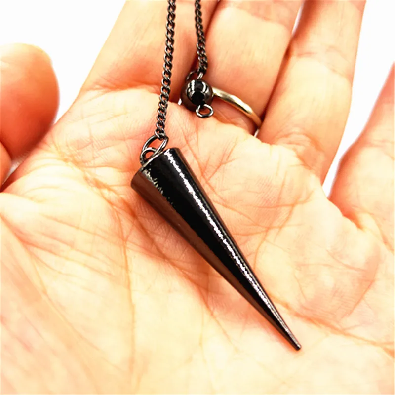 3.8 cm black Подвеска в виде пирамиды, металлические конусы, маятниковые часы, изготовлены из медных маятников, маятниковые маятники для придания кулонов ведьмы, радиестезии - Окраска металла: 3.8 cm black