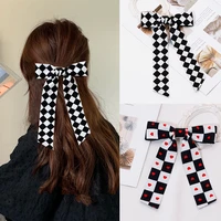 lystrfac fashion lattice bow hair clip big bows hair ribbon trendy ladies hair clip ponytail cute barrette hair accessories