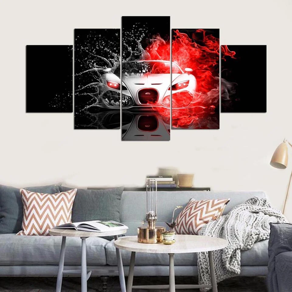 Модульная картина 5 Панель принты суперкар плакат для дома декоративный защелка