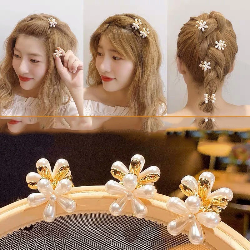 

Sweet Mini Flower Pearl Hair Clips for Women Girls Hair Claw Chic Barrettes Claw Crab Hairpins Styling Fashion Hair Accessories