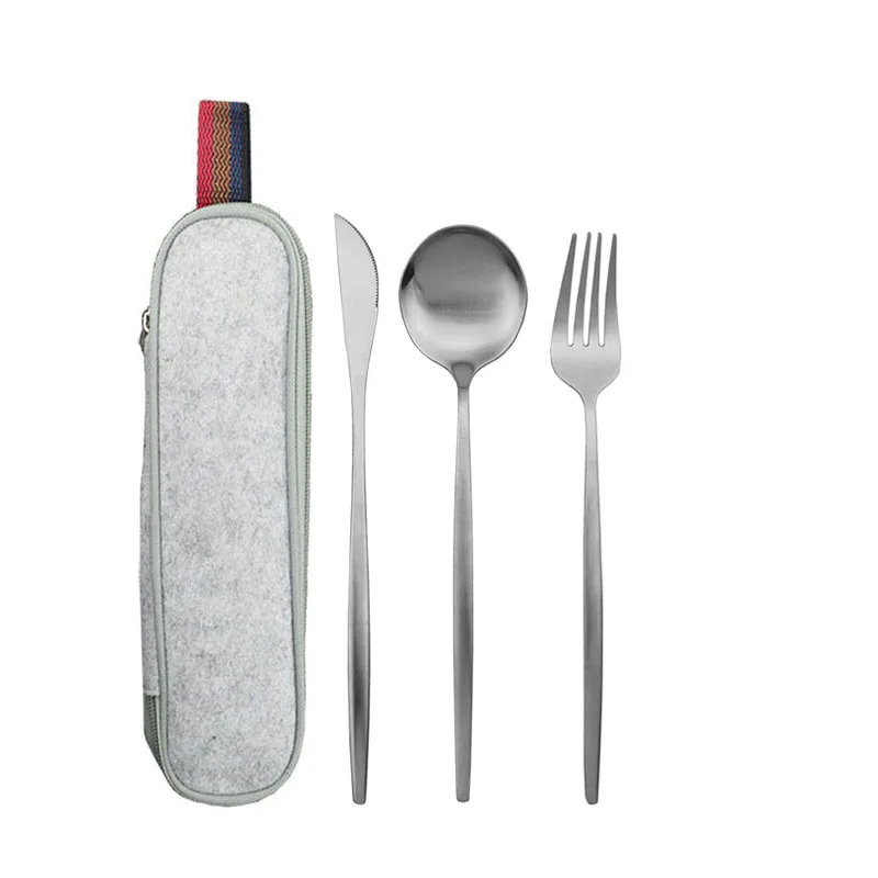 Дорожный набор столовых приборов для кемпинга многоразовая столовая посуда