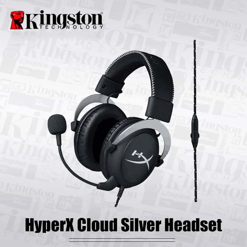 Оригинальная игровая гарнитура HyperX Cloud Silver/7 1 Проводная наушники с микрофоном для