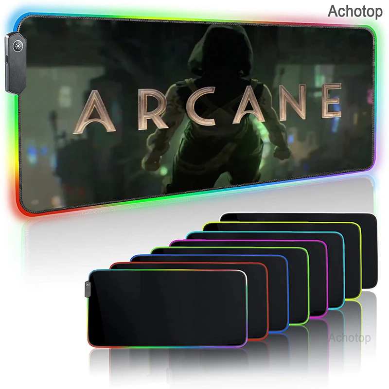 Игровой коврик для мыши Arcane League of Legends коврики с подсветкой из аниме и