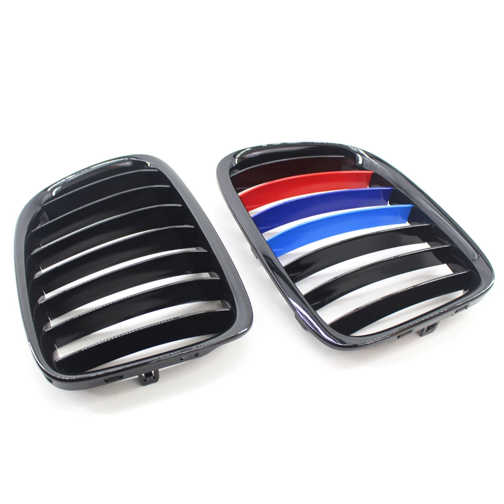 

Pair Left + Right Shiny Black M-Color Kidney Sport Grill Grille For BMW E84 X1 4 Door SUV 12-15 13