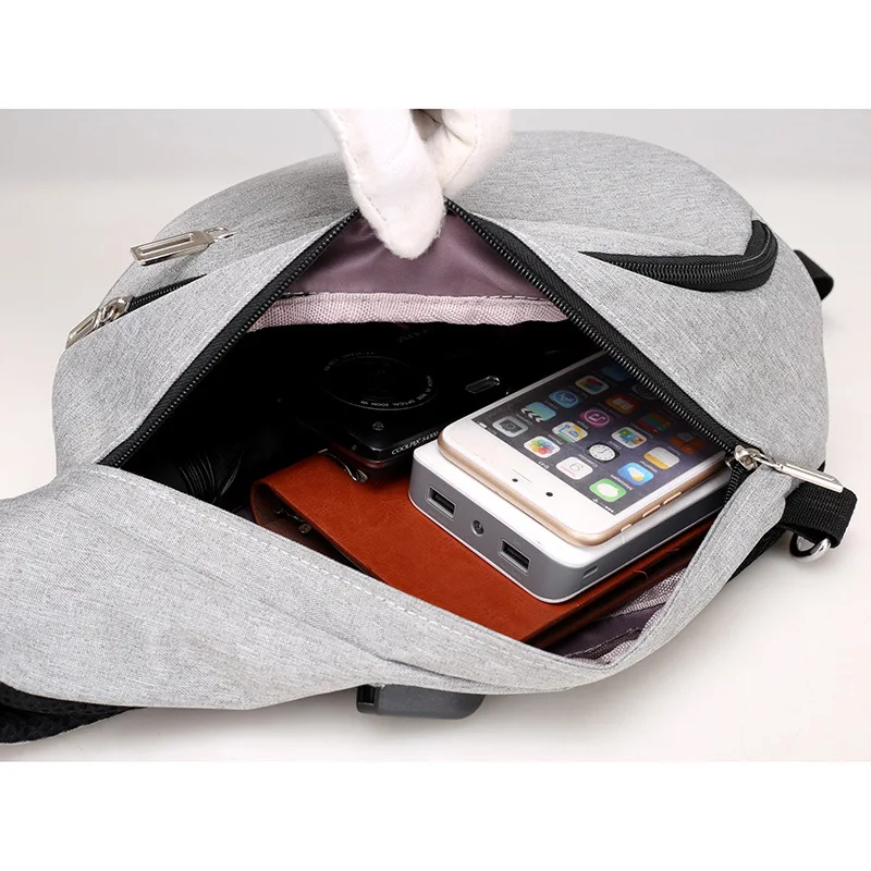 

New Anti-thief Crossbody Bag Waterproof Men Sling Chest Bag Fit 8 inch Ipad Fashion Shoulder Bag