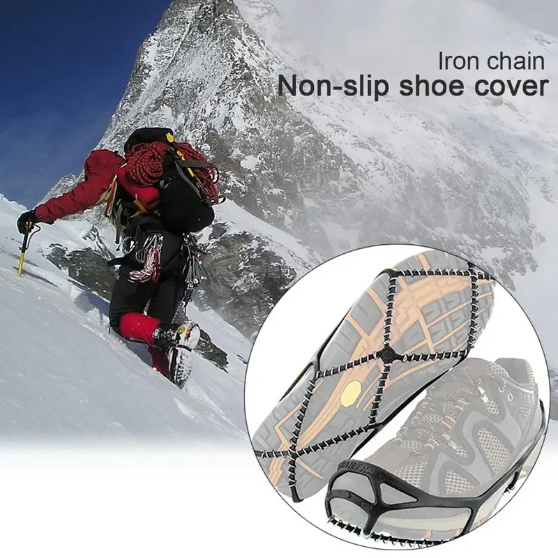 

1 Pair Outdoor Climbing Antiskid Crampons Winter Walk Ice Fishing Snowshoes Anti Slip Shoe Covers Anti-Skid Ice Gripper Spike