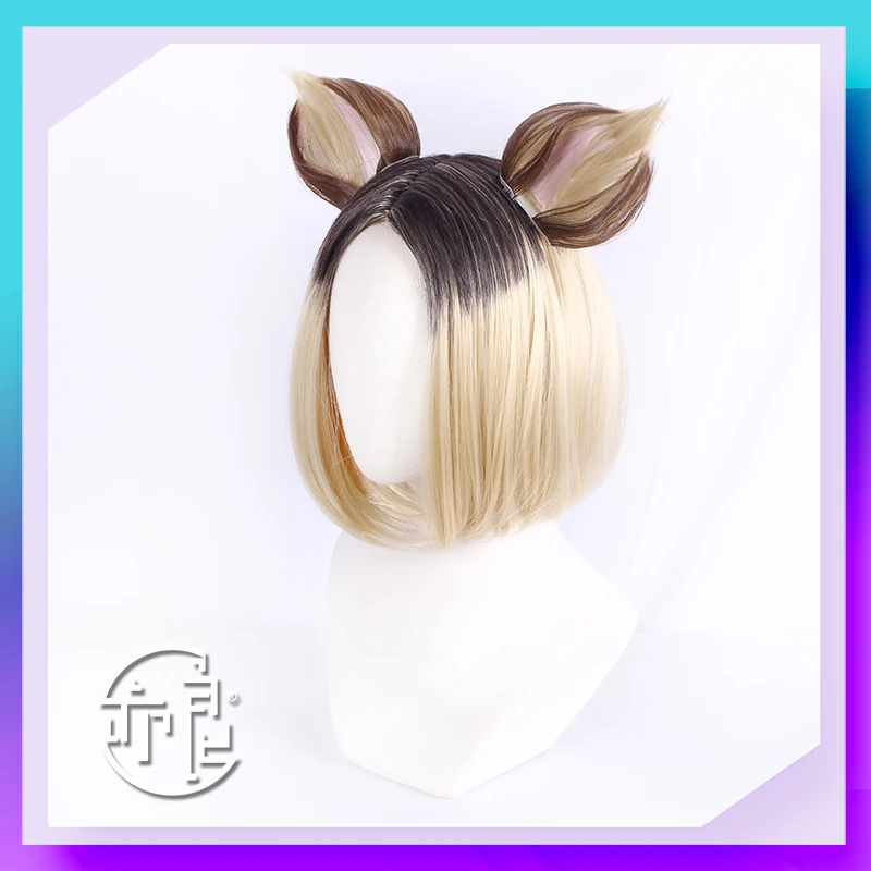 Игра LOL KDA Prestige Edition Ahri K/DA кошачьи ушки короткий парик для косплея термостойкие
