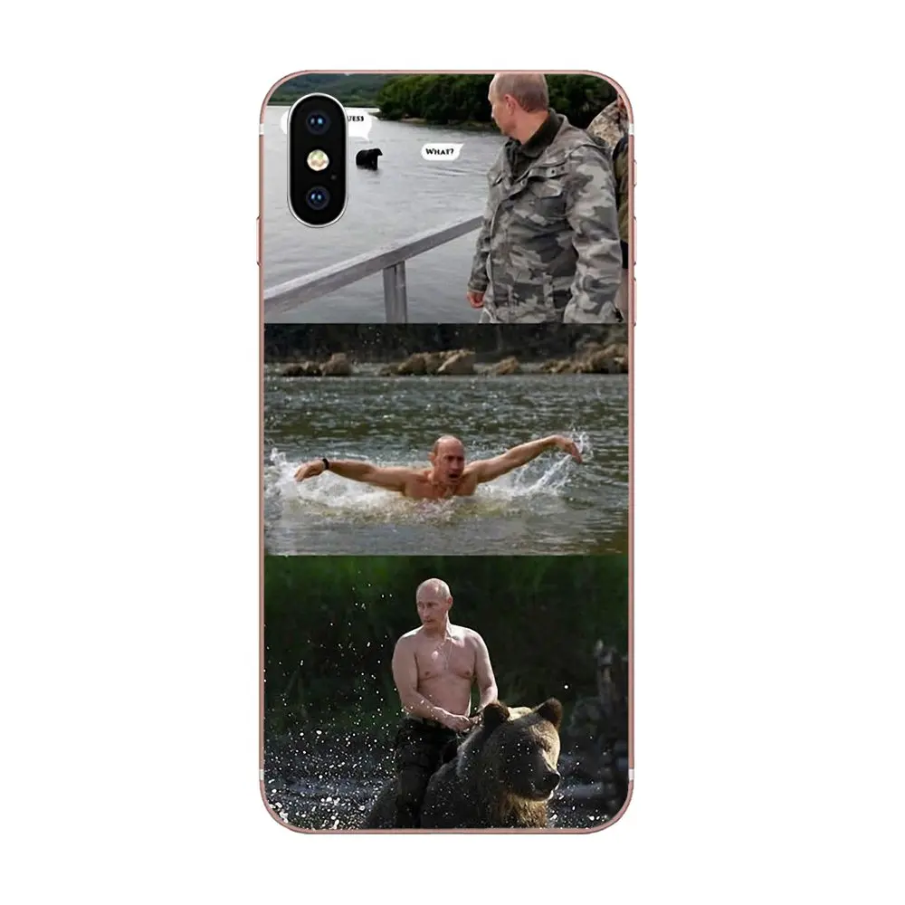 Владимир Путин русский езда медведь для Galaxy Grand A3 A5 A7 A8 A9 A9S On5 On7 Plus Pro Star 2015 2016 2017 2018 |