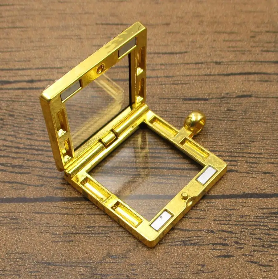 Square Magnet Floating Locket 1PCS/Lot 35×28mm Memory Glass With Rhinestones DIY Necklace Craft 2 Colors Available-TS0047 | Украшения и