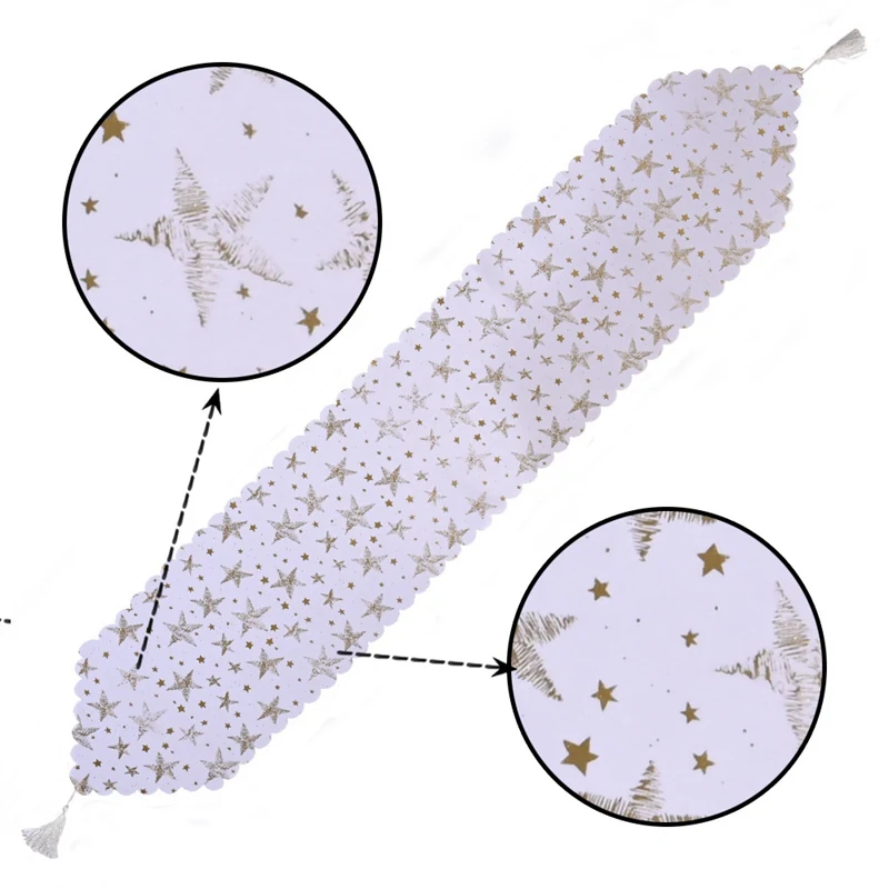 2021 Рождественская настольная дорожка с кисточками новогодняя для столового