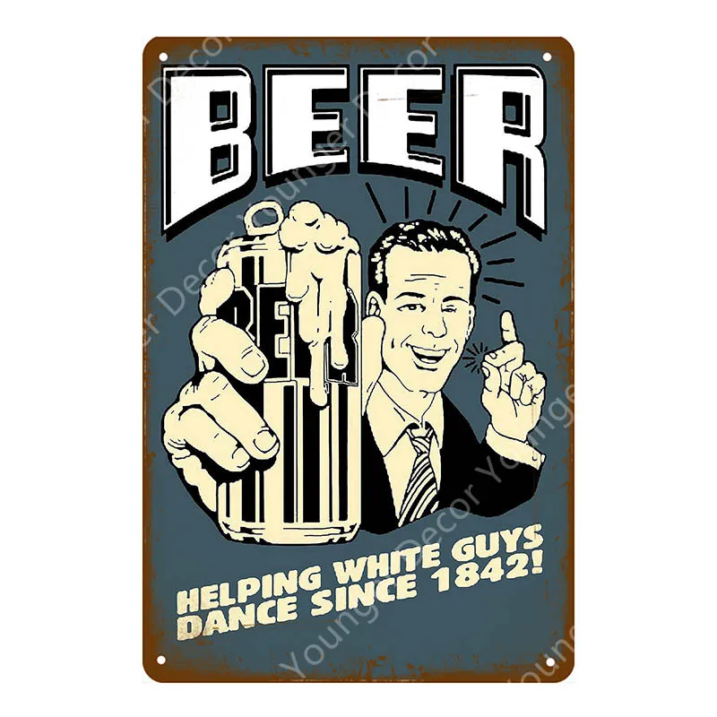 YD4199F Man Cave Drinks Beers Decoration Vintage Metal Tin Signs Gin Tonic Wine Plaque Shabby Chic Pub Bar Casino Poster Wall Art Decor - Цвет: YD4199F