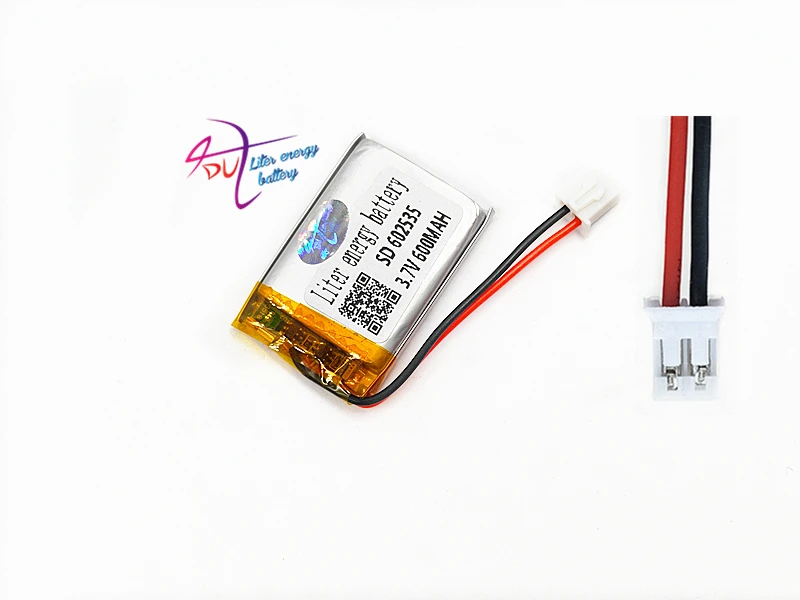 

JST PH 2,0 мм 2Pin 10 шт 600mAh 3,7 V 602535 литий-полимерная lipo аккумуляторная батарея для домашнего проводного микрофона GPS камеры