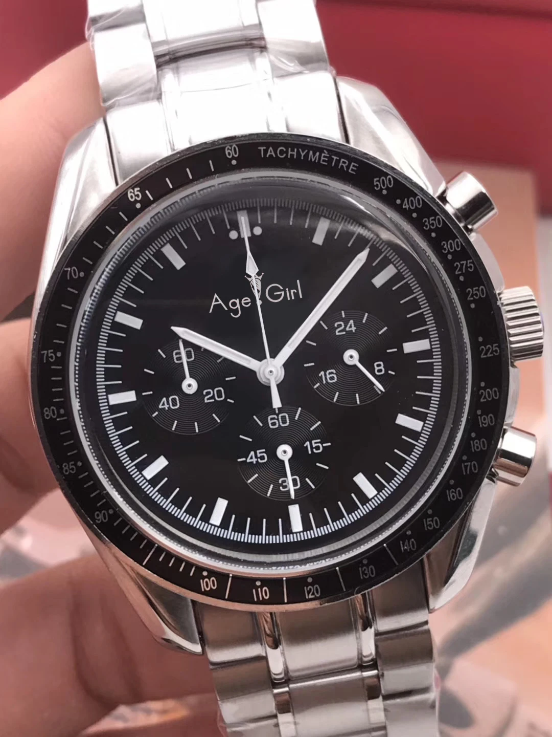 

Classic New Men Japan Quartz Chronograph Stopwatch Watch Speed Racing Luminous Black Blue Ceramic Sapphire Sport 42mm