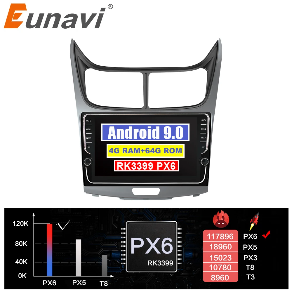 Eunavi 2 din Android 9 0 Автомобильный dvd Радио для Chevrolet Sail 2009 2013 Авторадио gps навигация
