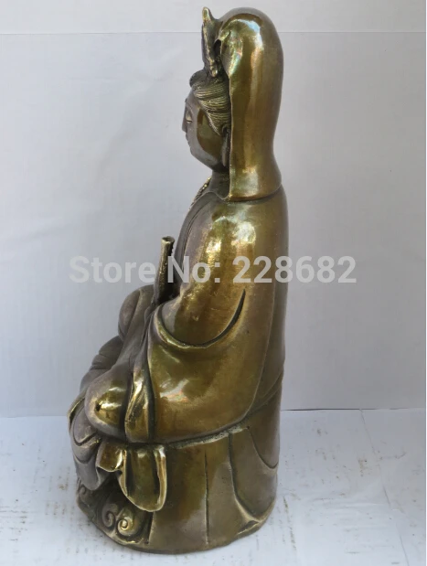 

Collectible Chinese Decorated Old Copper Carved Guanyin Bodhisattva With Vase Sculpture /statue 0018