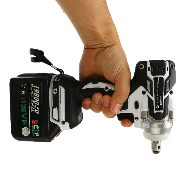 

Brushless Cordless Impact Electric Wrench 128VF 19800mAh 520 N.m Torque Socket Wrench Power Tool For Household Car Wheel