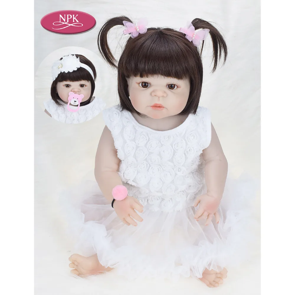 Bebes Кукла реборн Реалистичная 57 см полный силиконовый корпус Reborn Baby Doll Игрушки