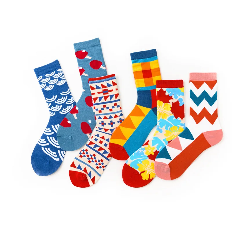 

Novelty Happy Funny Men Graphic Socks Combed Cotton Omelette Frog Crazy Burger Salmon Corn Avocado Bird Fish Sock Christmas Gift