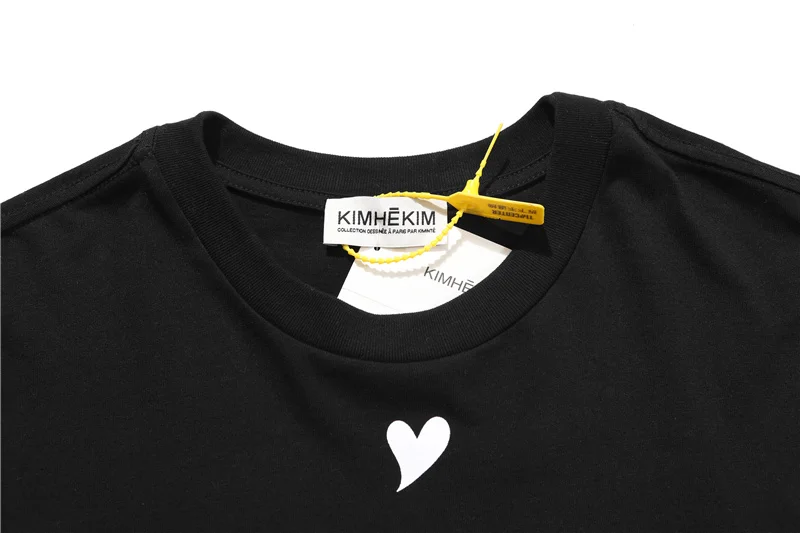 

KIMHEKIM Spades and Hearts Print Short Sleeve T-Shirt 2021 Good Quality Streetwear Men Women Cotton T Shirt Pure Cotton