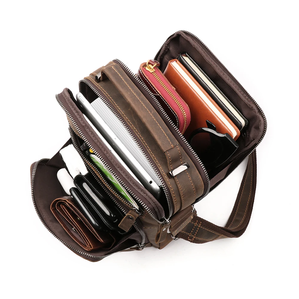 Мужская сумка мессенджер JOYIR винтажная через плечо из натуральной кожи Crazy Horse 2019|