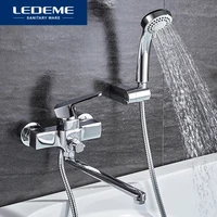 ledeme shower faucets fashion style brass chrome finished thermostatic faucet bathroom wall mounted bathtub mixer bath set l2230