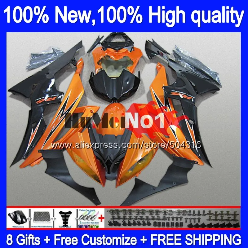 

YZF-R6 For YAMAHA YZF R6 YZF-600 YZF 600 R 6 Orange blk 43MC.128 YZF600 YZFR6 2008 2013 2014 2015 2016 08 13 14 15 16 Fairings
