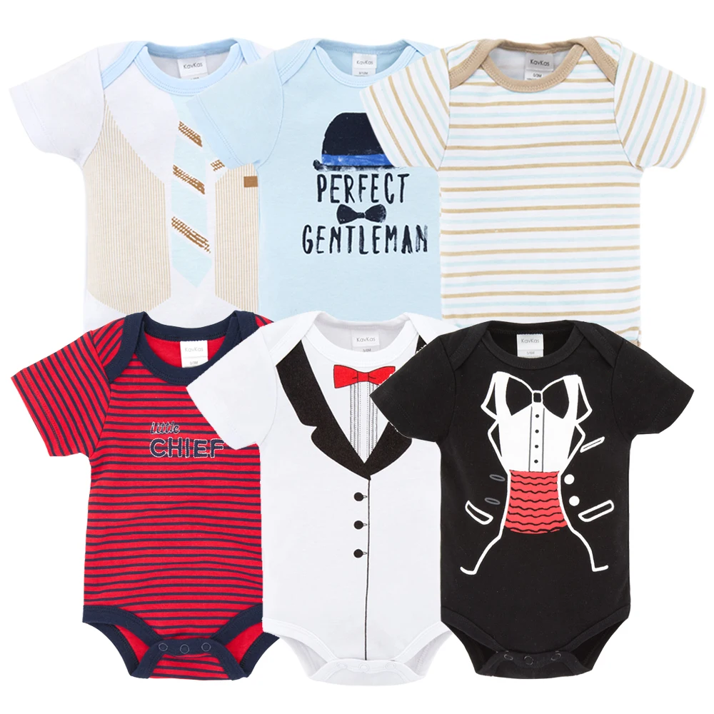 Honeyzone 6 шт. Детские боди из хлопка цельный короткий рукав Roupa De Bebes летний комплект одежды для маленьких мальчиков