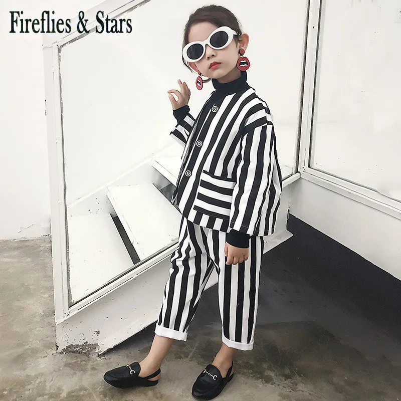 Весенне-осенний комплект из 2 предметов для девочек куртка + штаны Детский костюм