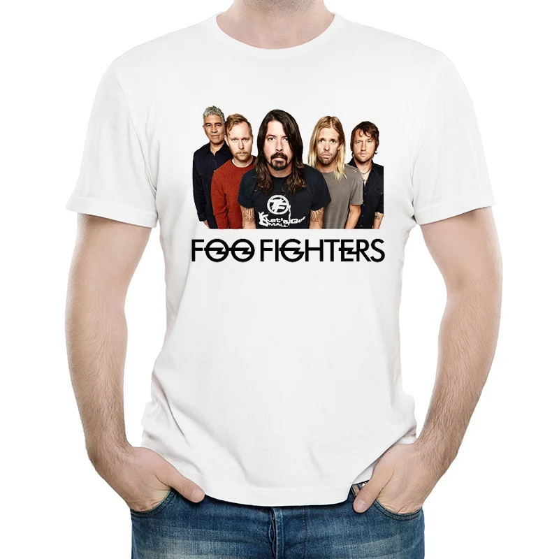 4 Foo fighers футболка белого цвета Мужская мода короткий рукав Foo fighers логотип футболка Майки футболки унисекс футболка - Цвет: 4