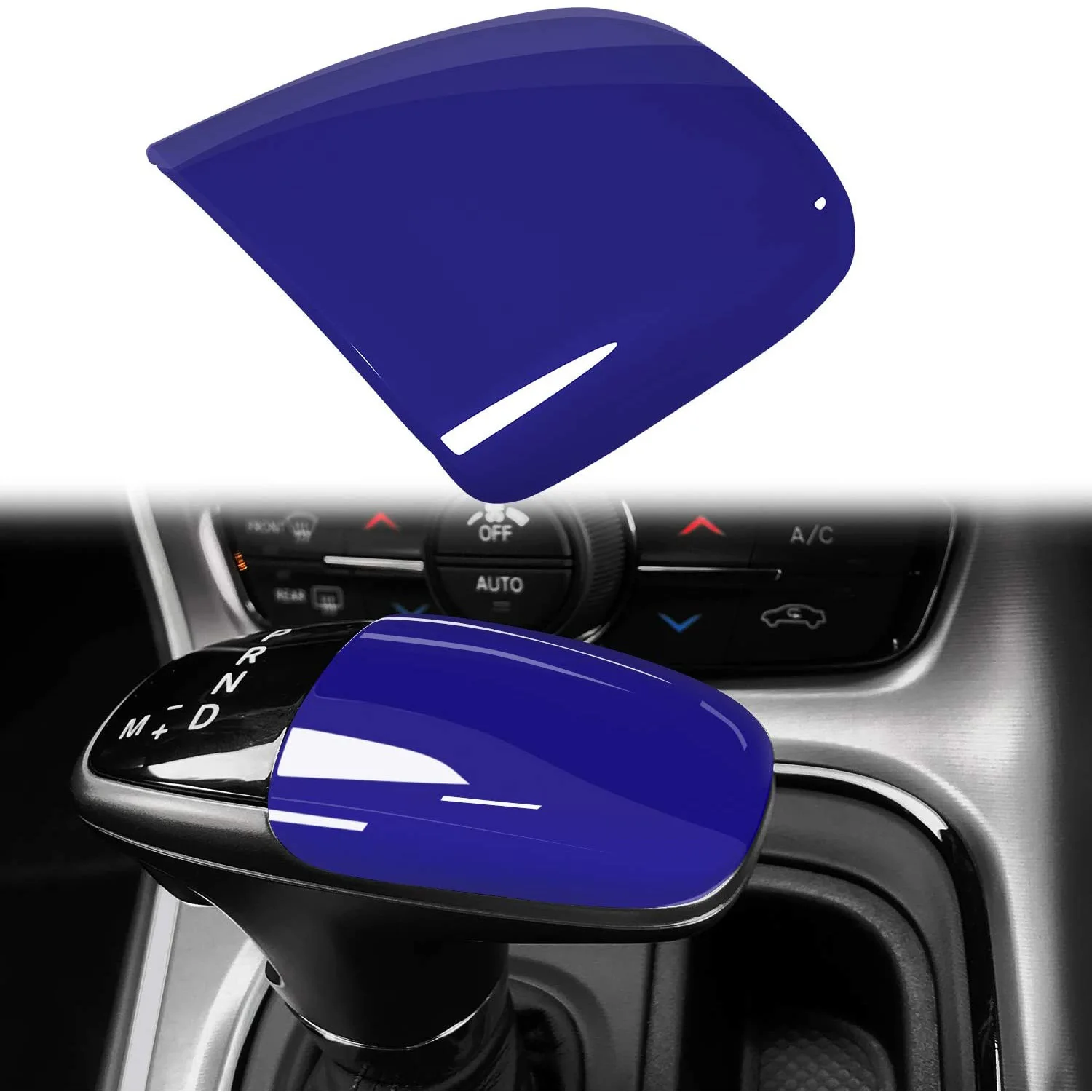

Chuang Qian Gear Shift Knob Cover Trim Interior Accessories for 2015-2021 Dodge Challenger Charger Blue