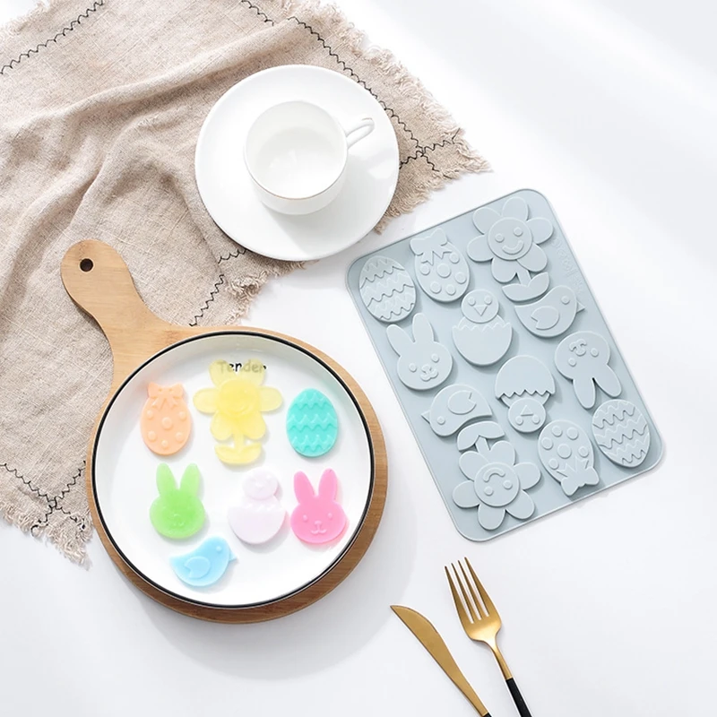 

Easter Day Egg Bunny Shape Silicone Mold Gummy Fondant Chocolate Candy Mould Cake Baking Decorating Tools Kitchen Bake Tool