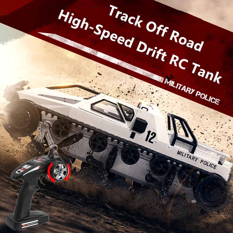 

High Speed Drift Off Road Remote Control Tank 30 Degree Slope Climbing Tracked LED Light Charging Large Armored Tank Kids' Toy