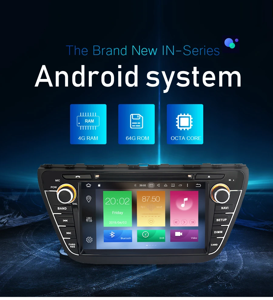 Ips экран Android 9,0 автомобильный Радио навигатор для Suzuki SX4 S-Cross dvd-плеер gps Мультимедиа wifi стерео головное устройство